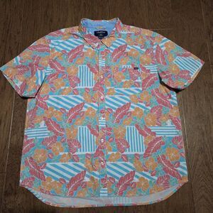 Chubbies Hawaiian Shirt Mens 2XL Floral Short Sleeve Button Up Stretch Cotton